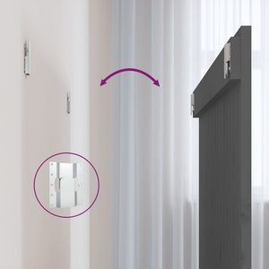 Väggmonterad huvudgavel grå 108x3x90 cm massiv furu