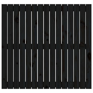 Väggmonterad huvudgavel svart 95,5x3x90 cm massiv furu