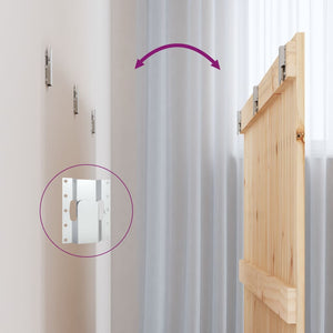 Väggmonterad huvudgavel 166x3x90 cm massiv furu