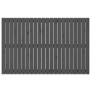 Väggmonterad huvudgavel grå 140x3x90 cm massiv furu