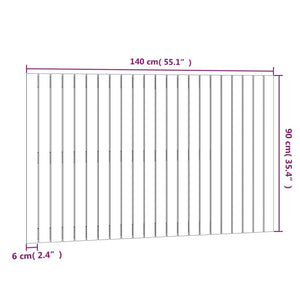 Väggmonterad huvudgavel grå 140x3x90 cm massiv furu
