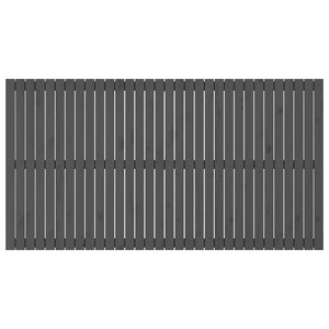 Väggmonterad huvudgavel grå 204x3x110 cm massiv furu