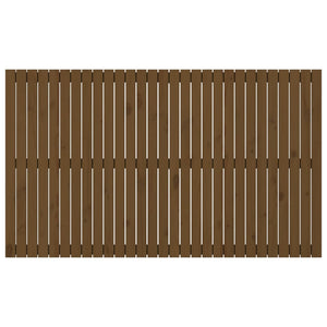 Väggmonterad huvudgavel honungsbrun 185x3x110 cm massiv furu