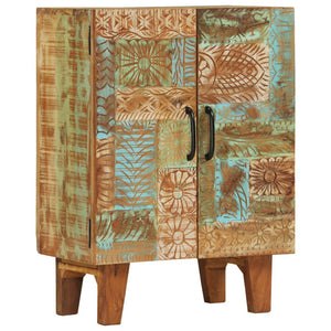 Handsnidat skåp 55x30x75 cm massivt återvunnet trä