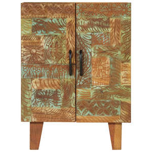 Handsnidat skåp 55x30x75 cm massivt återvunnet trä