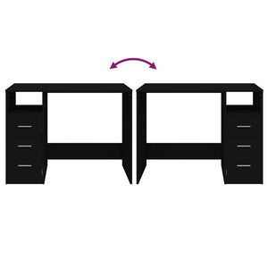 Skrivbord med lådor svart 102x50x76 cm konstruerat trä