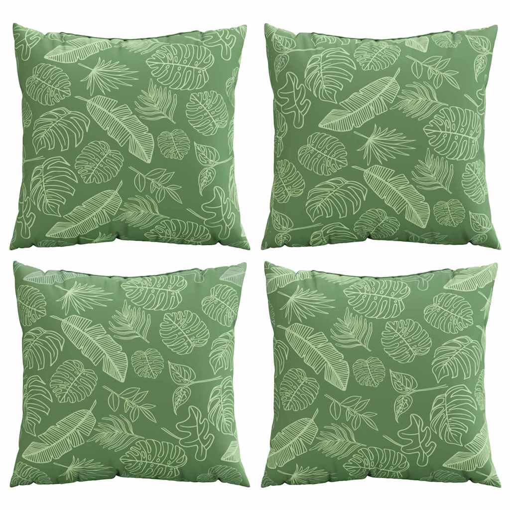 Spridda Kuddar 4 st Polyester Tyg Bladmönster 50 x 50 cm