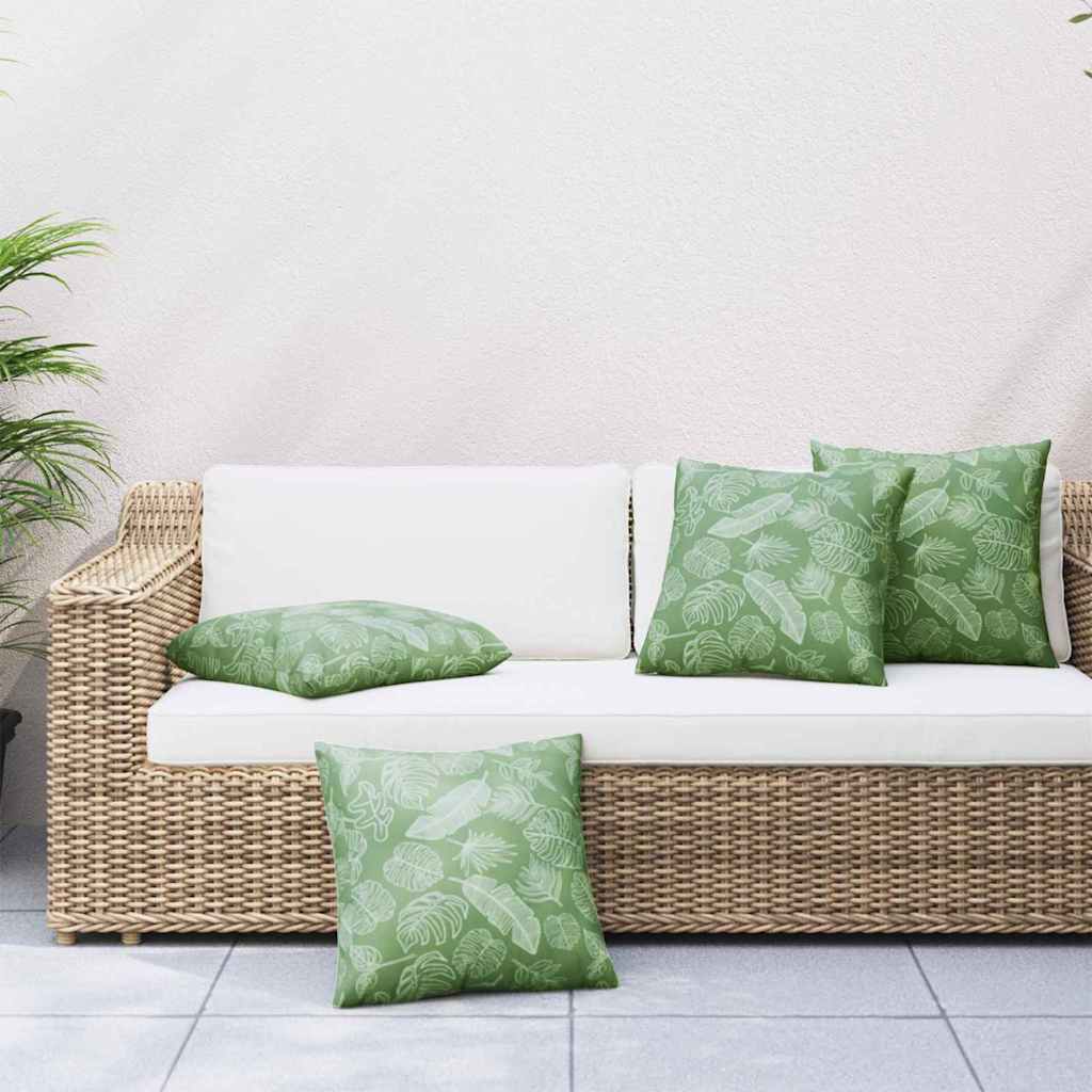 Spridda Kuddar 4 st Polyester Tyg Bladmönster 60 x 60 cm