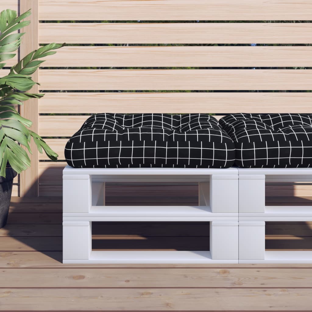 Palldyna svartrutig 60x60x12 cm tyg