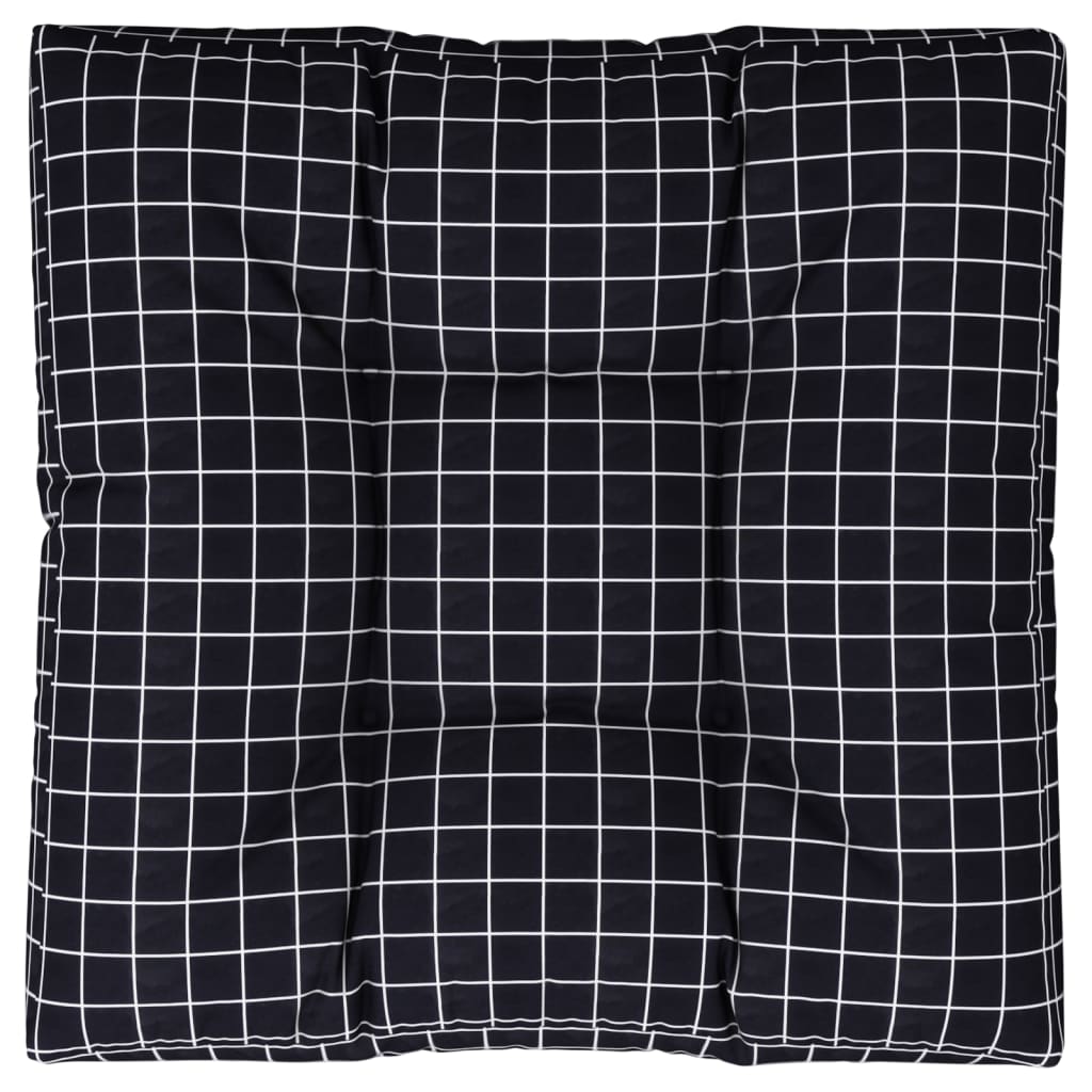 Palldyna svartrutig 80x80x12 cm tyg