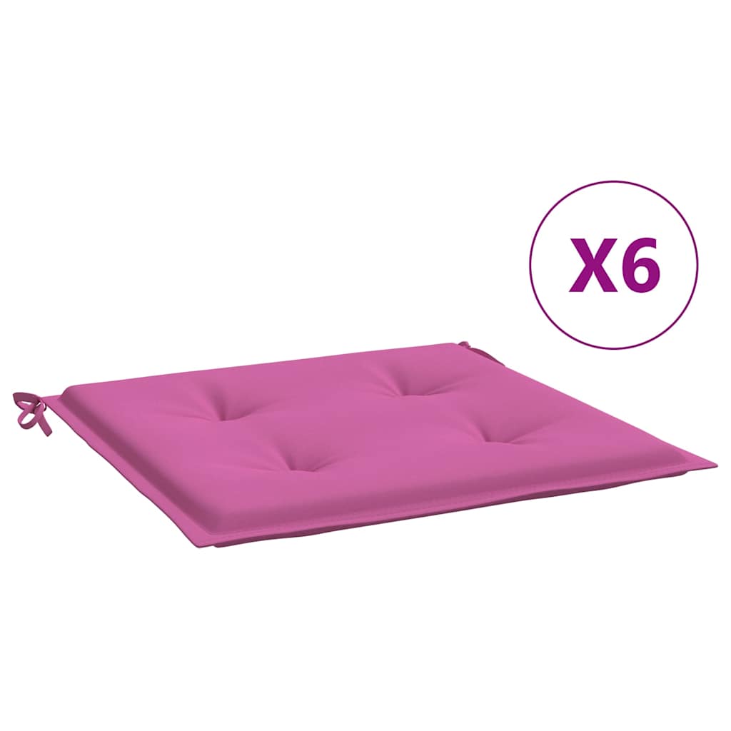 Stolsdynor 6 st rosa 50x50x4 cm tyg