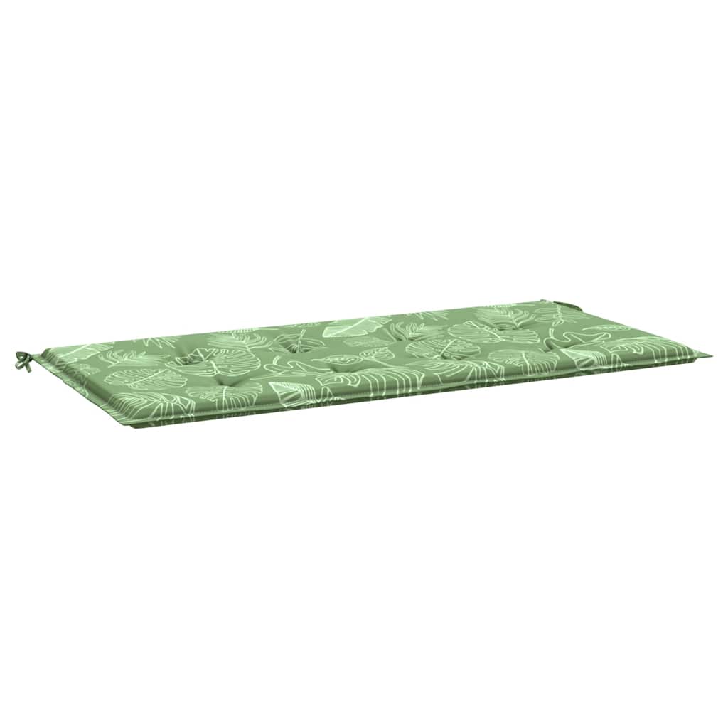 Bänkdyna för trädgården bladmönster 120x50x3 cm oxfordtyg