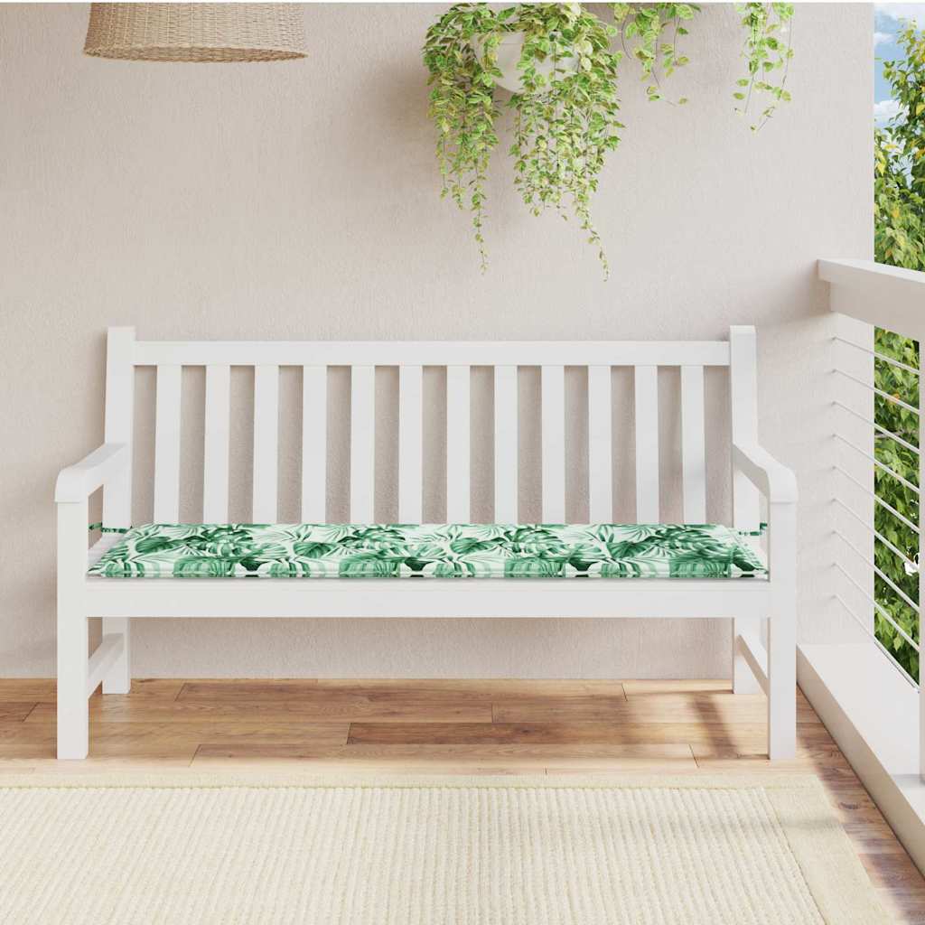 Bänk kudde Oxford Tyg Bladmönster 150 x 50 x 3 cm