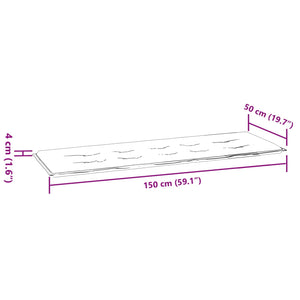 Trädgårdsbänk-kudde Blommor Grön 150 x 50 x 4 cm Oxford tyg