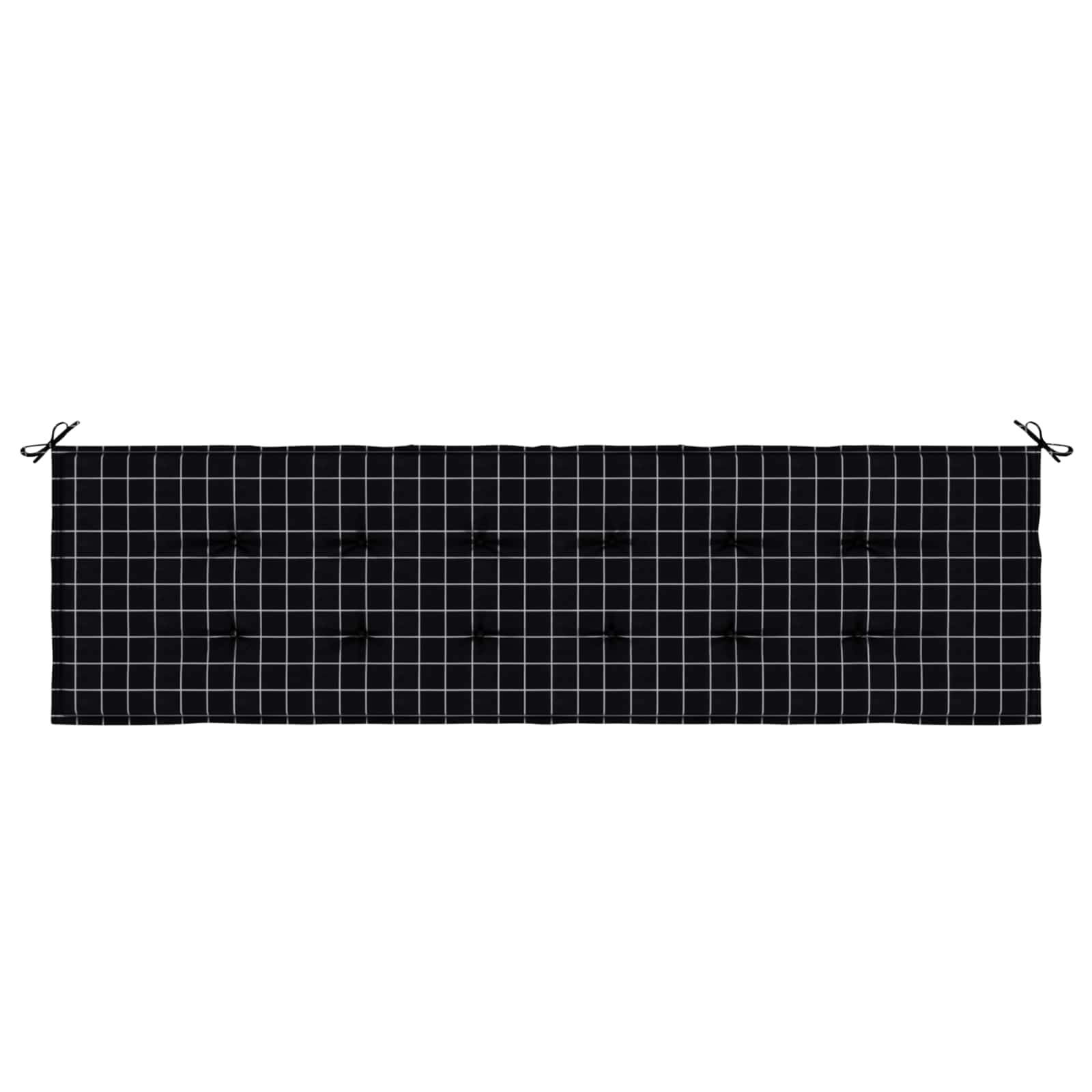 Bänk kudde Oxford Tyg Svart Rutigt 150 x 50 x 3 cm