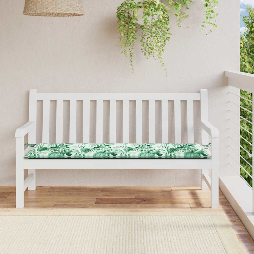 Bänk kudde Oxford Tyg Bladmönster 200 x 50 x 3 cm