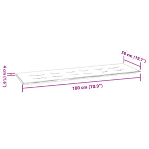 Trädgårdsbänk-kudde Blommor Grön 200 x 50 x 4 cm Oxford tyg