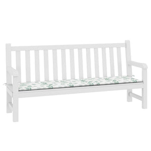 Bänkdyna för trädgården bladmönster 200x50x4 cm tyg