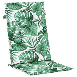 Stolsdynor för stolar med hög rygg 4 st bladmönster tyg