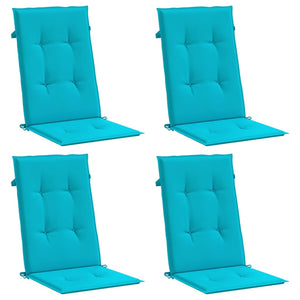 Stolsdynor för stolar med hög rygg 4 st turkos tyg
