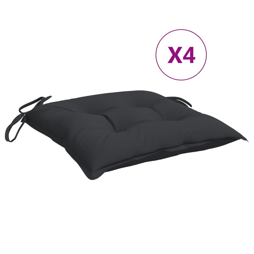 Stolsdynor 4 st svart 40x40x7 cm oxfordtyg