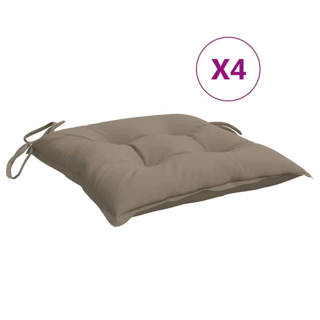 Stolsdynor 4 st taupe 40x40x7 cm oxfordtyg