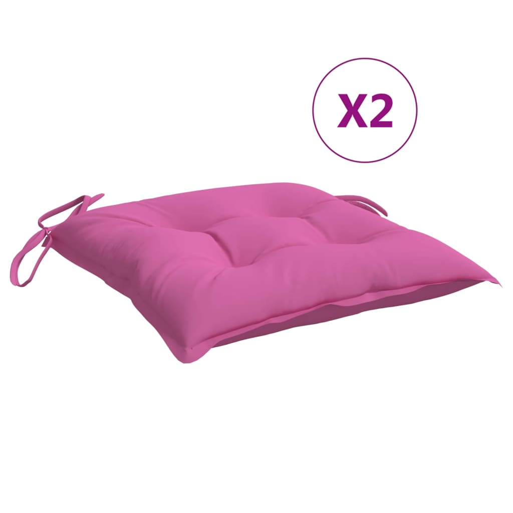 Stolsdynor 2 st rosa 40x40x7 cm tyg