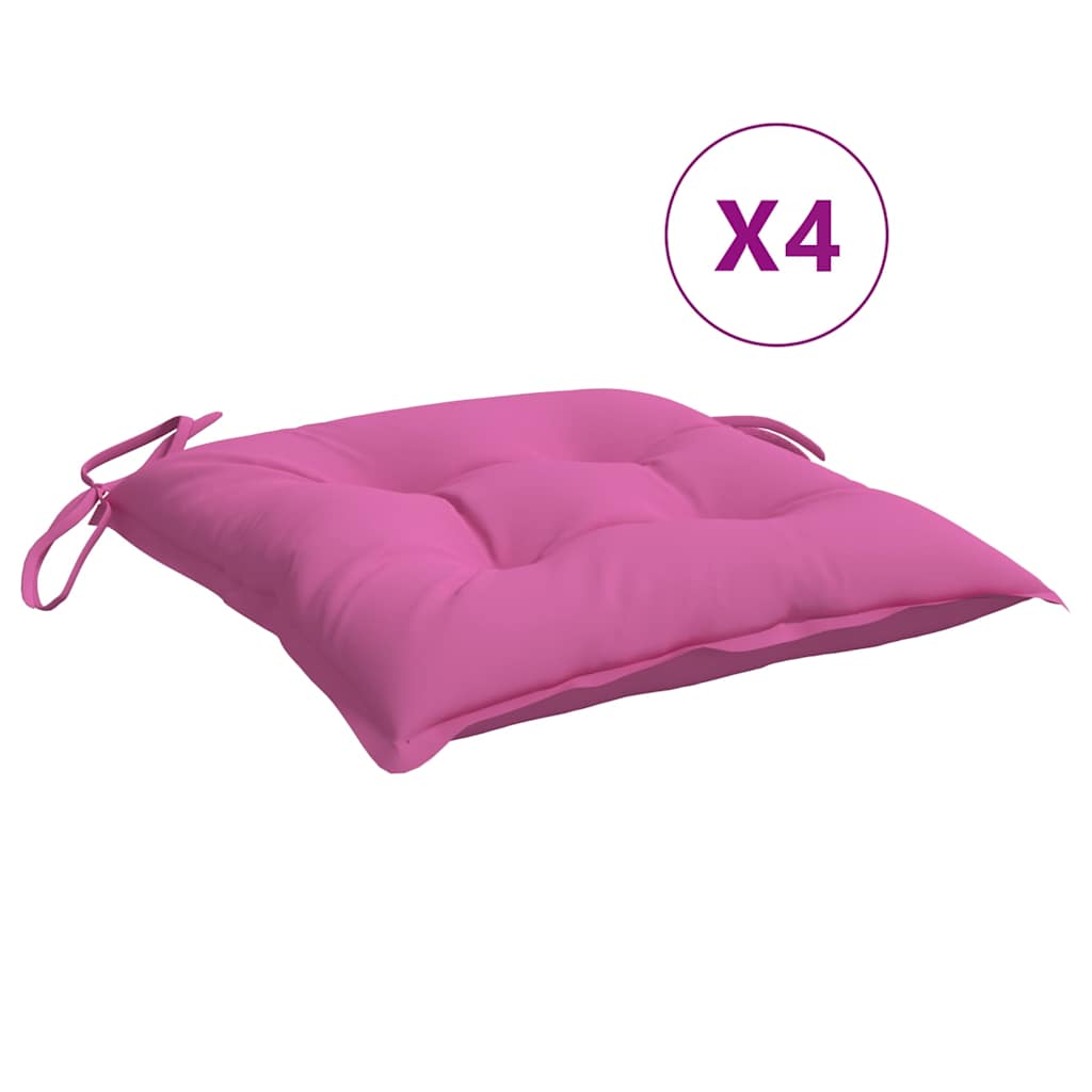 Stolsdynor 4 st rosa 40x40x7 cm tyg