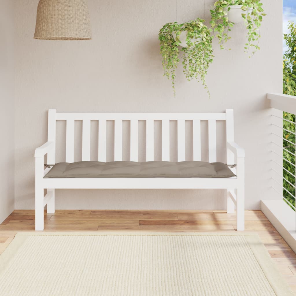 Bänkdyna för trädgården taupe 150x50x7 cm oxfordtyg