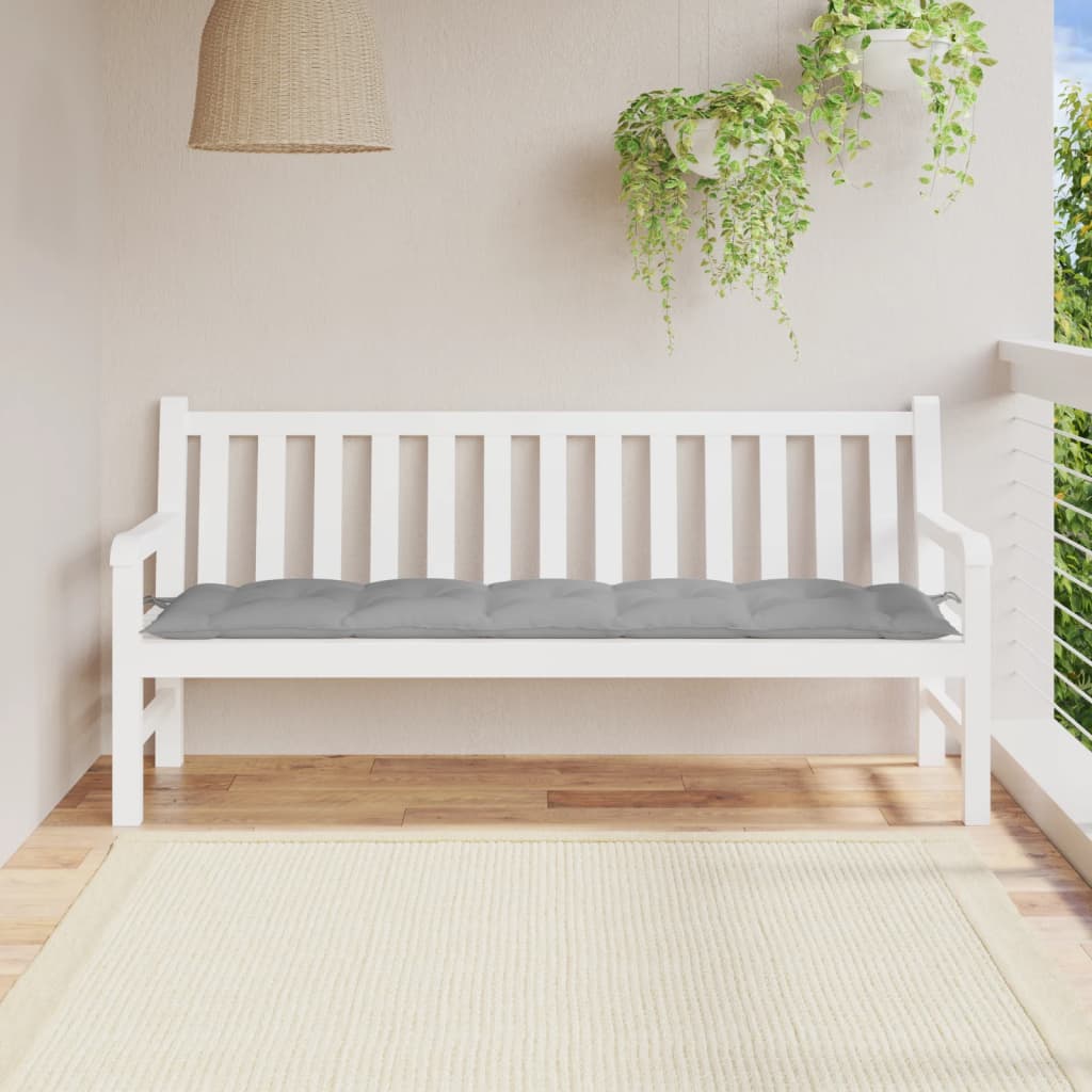 Bänkdyna för trädgården grå 180x50x7 cm oxfordtyg