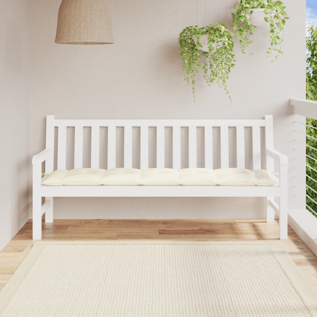 Bänkdyna för trädgården gräddvit 180x50x7 cm oxfordtyg