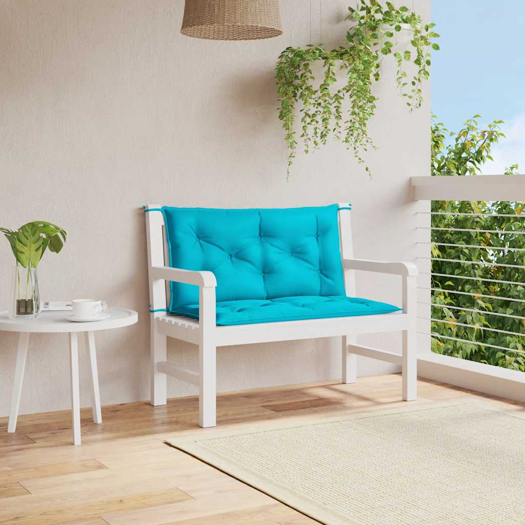 Bänkdynor 2 st turkos 100x50x7 cm tyg