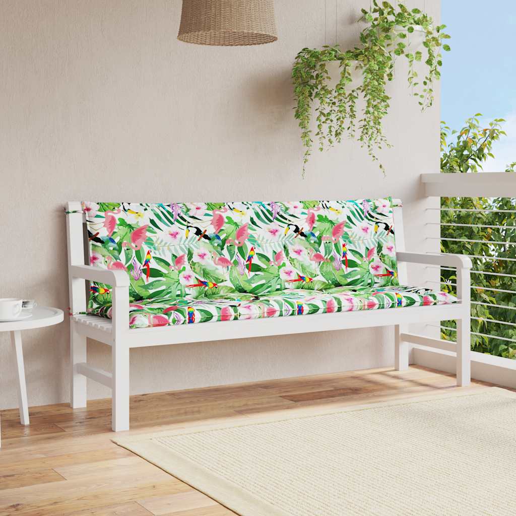 bänkdynor 2 st flerfärgad 150x50x7 cm tyg