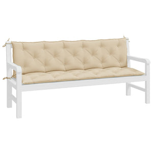 Bänkdynor för trädgården 2st beige 180x50x7cm oxfordtyg
