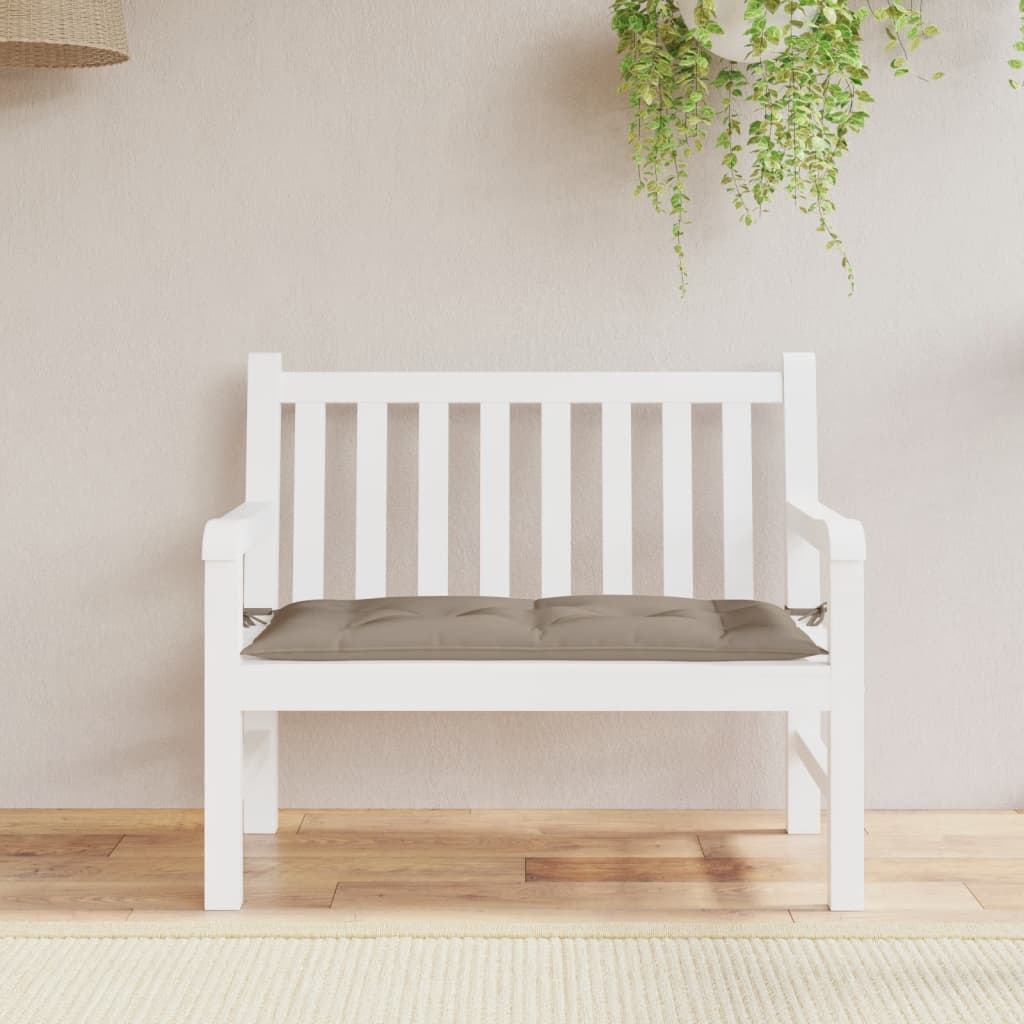 Bänkdyna för trädgården taupe 110x50x7 cm oxfordtyg