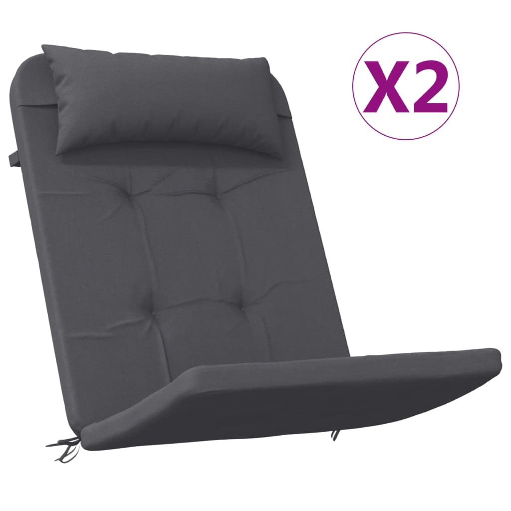 Solstolsdynor 2 st antracit oxfordtyg