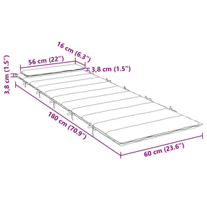Dyna till solsäng bladmönster 180x60x4 cm oxfordtyg