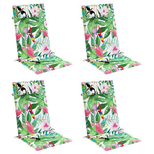 Stolsdynor för stolar med hög rygg 4 st flerfärgad oxfordtyg