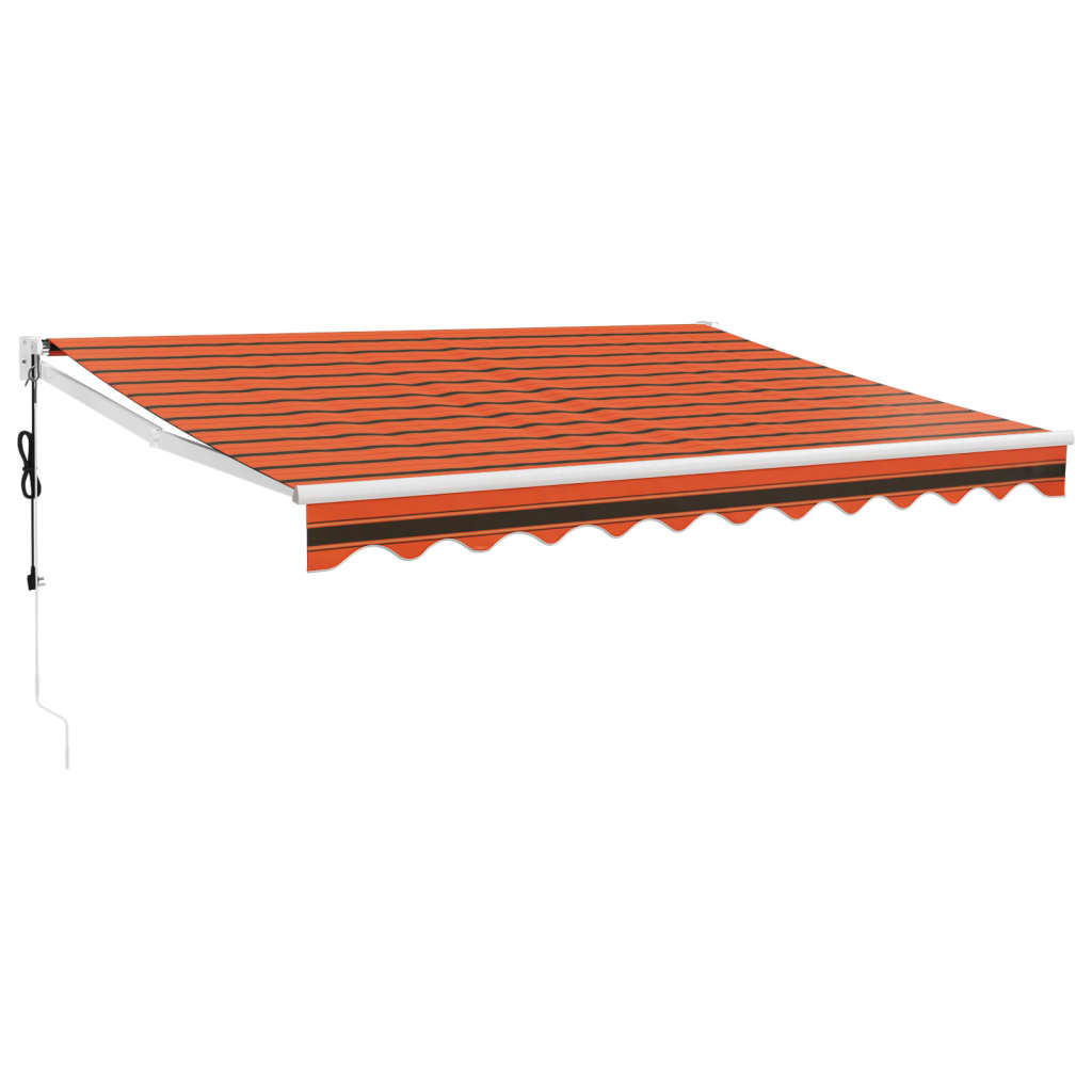 Automatisk infällbar markis orange och brun 3x2,5 m