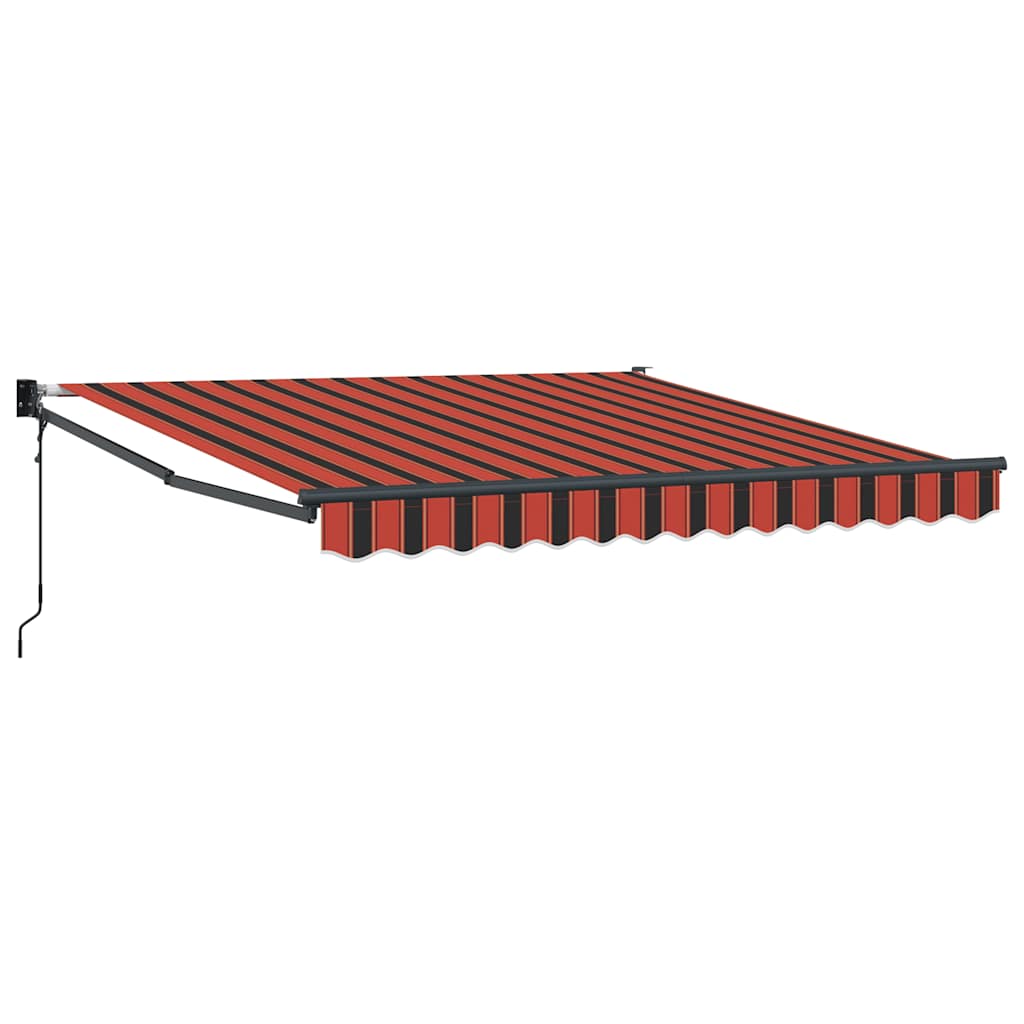Automatisk infällbar markis orange och brun 3x2,5 m