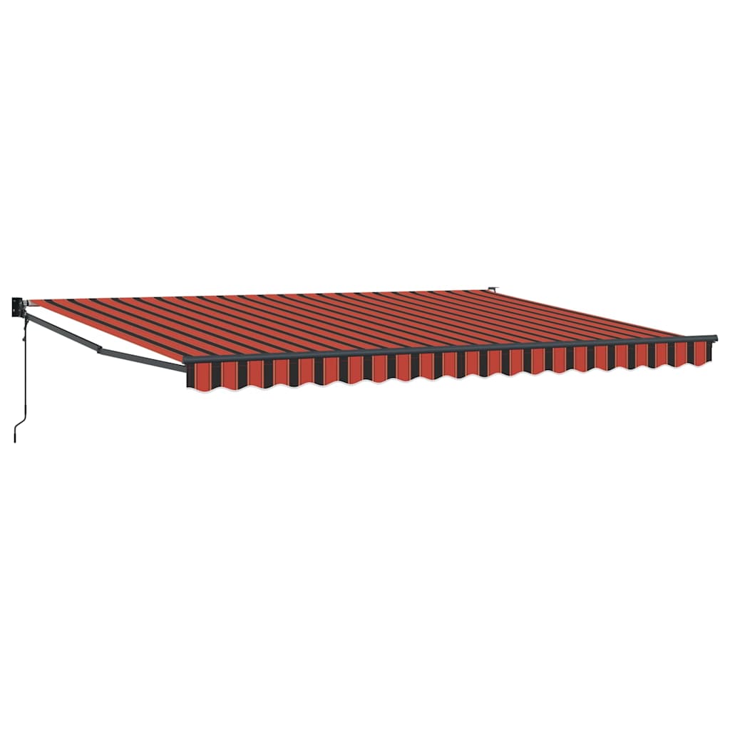 Automatisk infällbar markis orange och brun 4,5x3 m