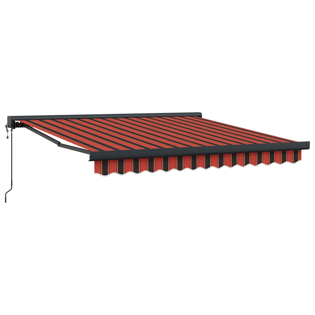 Markis infällbar orange och brun 3x2,5 m tyg&aluminium