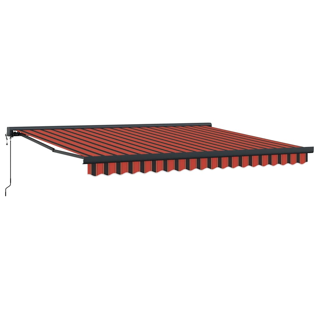Utdragbar markis Orange och brun med antracitram 400 × 300 cm