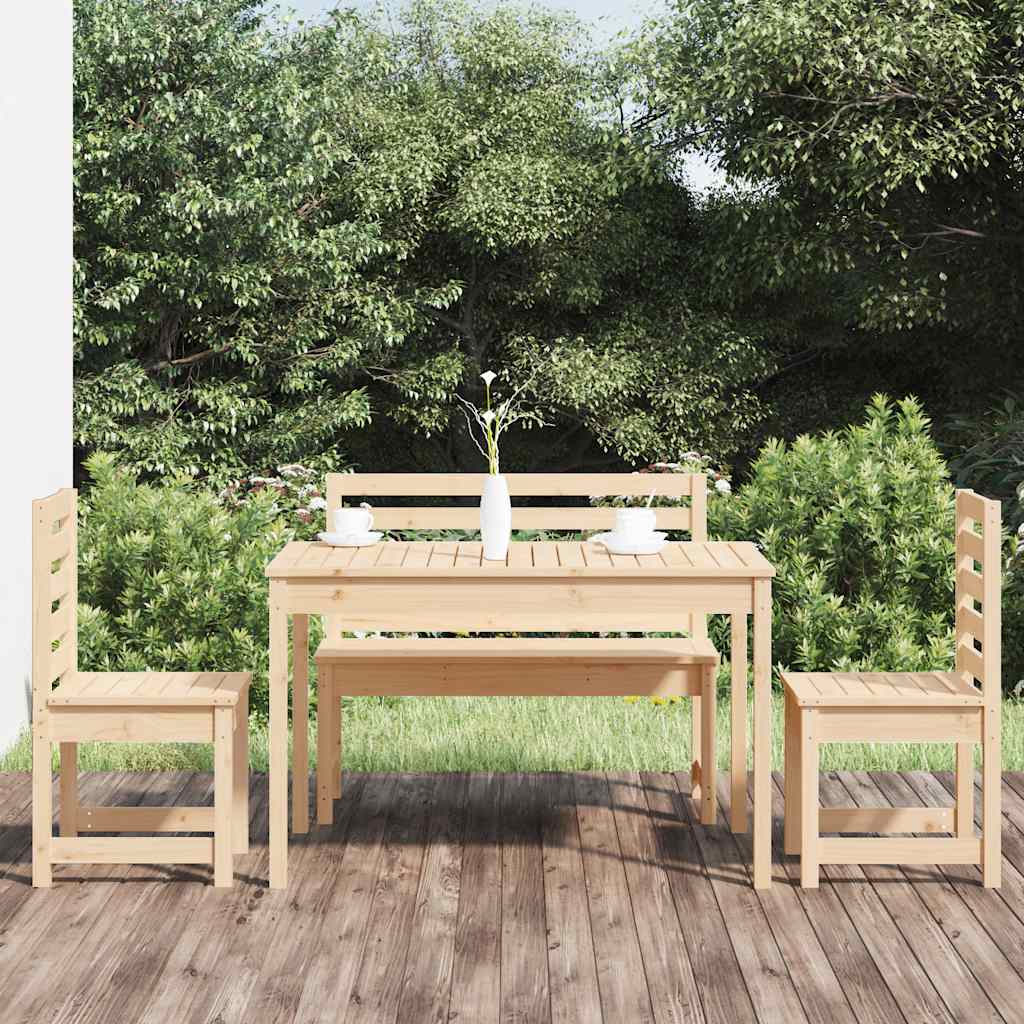 Matgrupp för trädgården 4 delar massiv furu