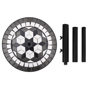 Parasollfot svart och vit rund 12 kg