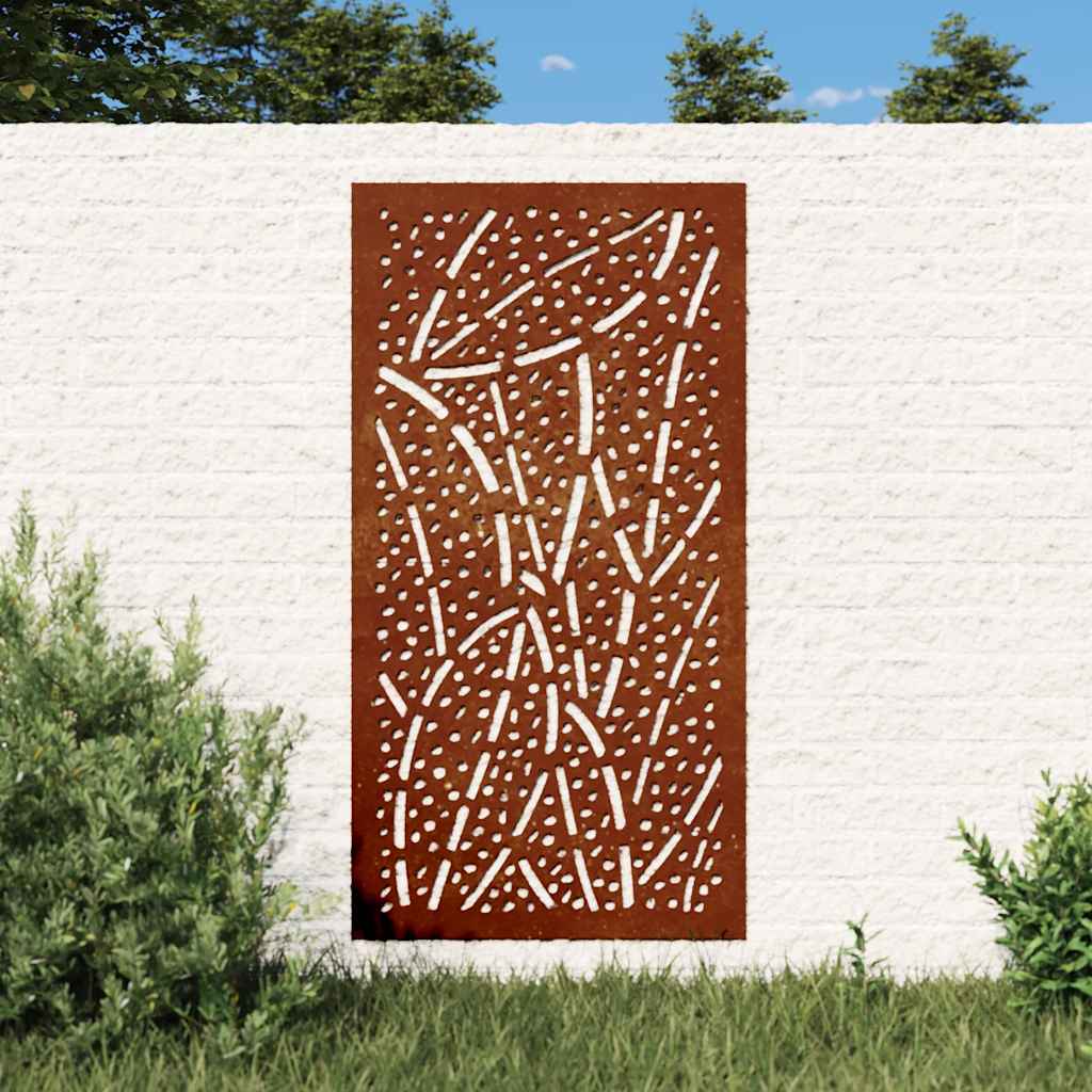 Väggdekoration 105x55 cm rosttrögt stål bladdesign