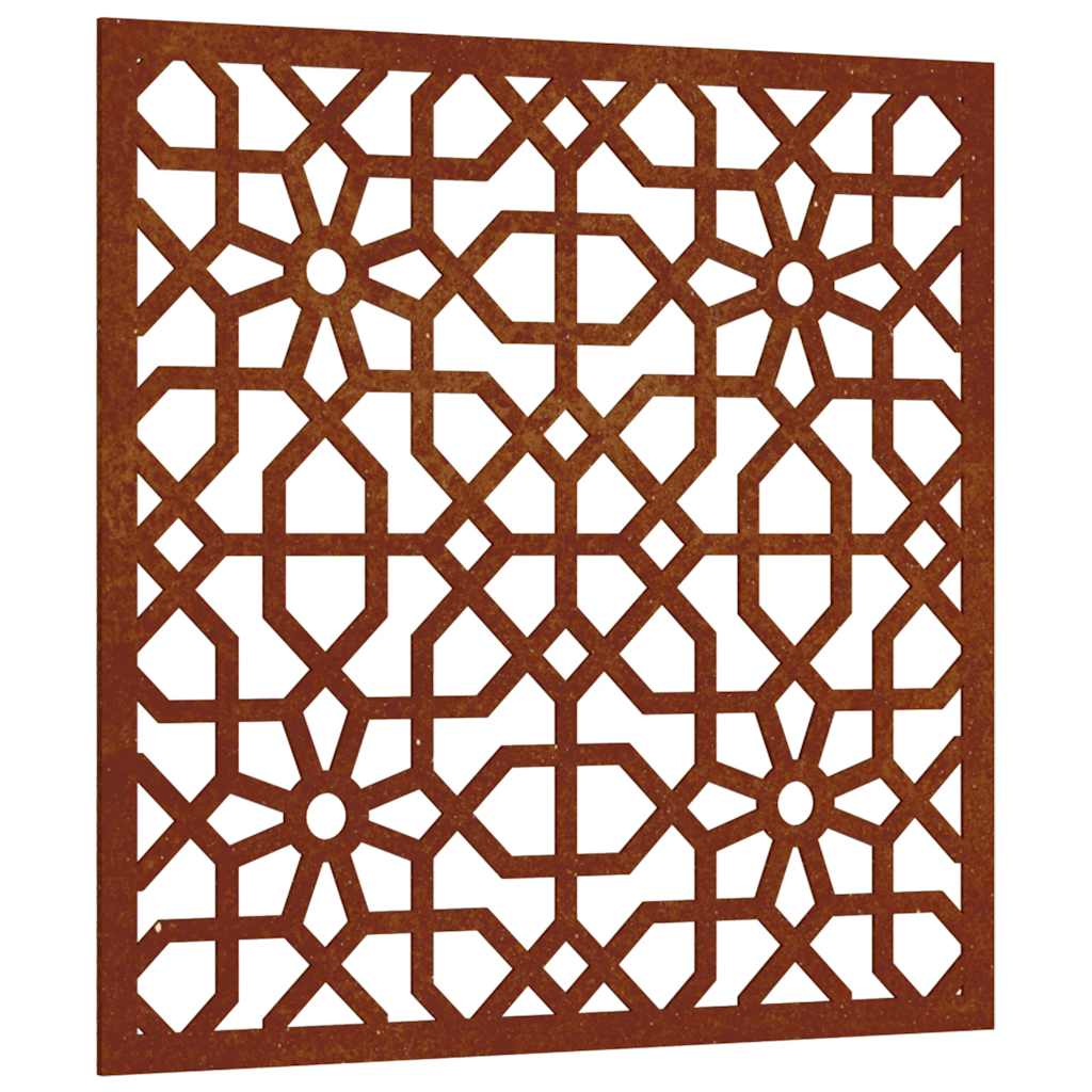 Väggdekoration 55x55 cm rosttrögt stål morisk design