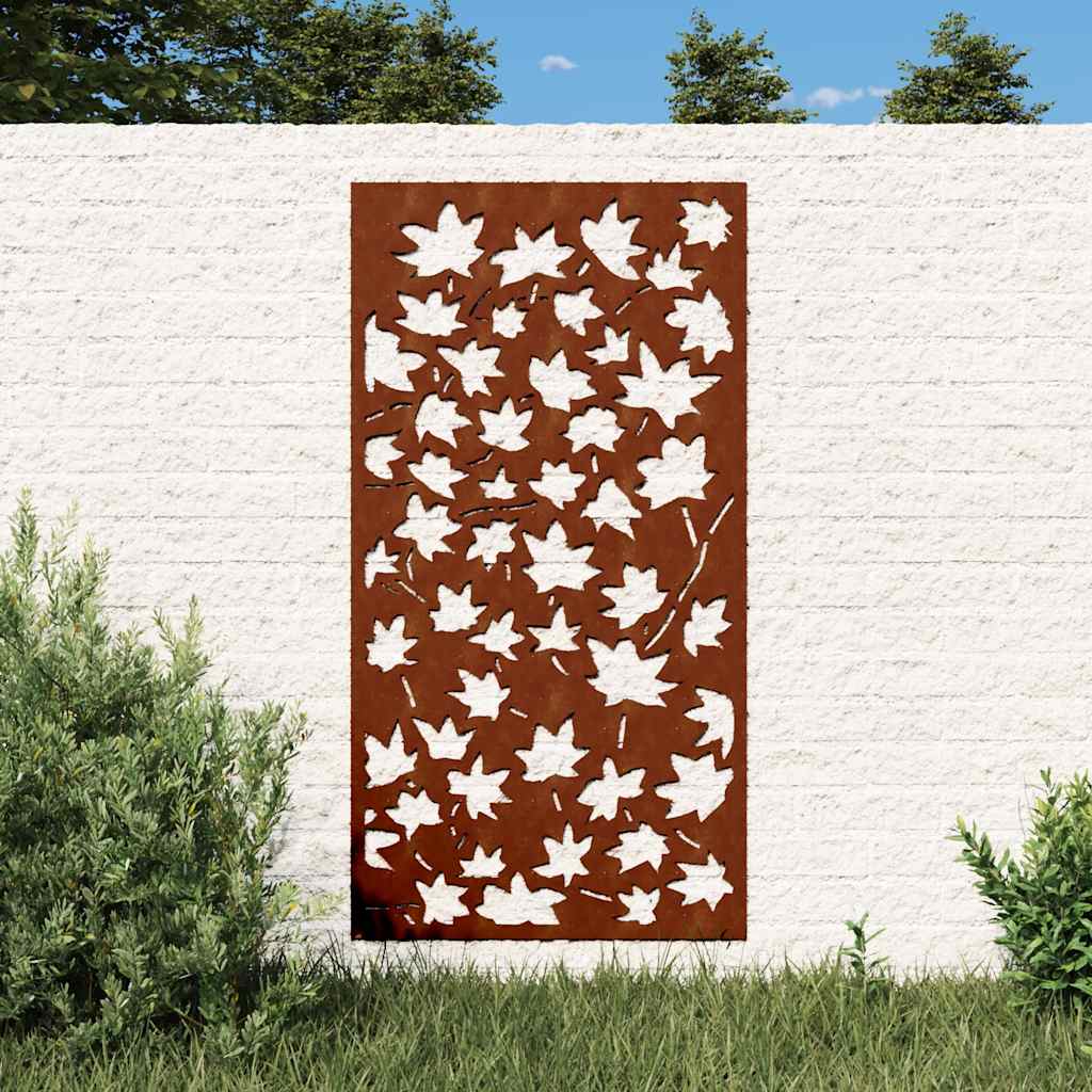 Väggdekoration 105x55 cm rosttrögt stål lönndesign