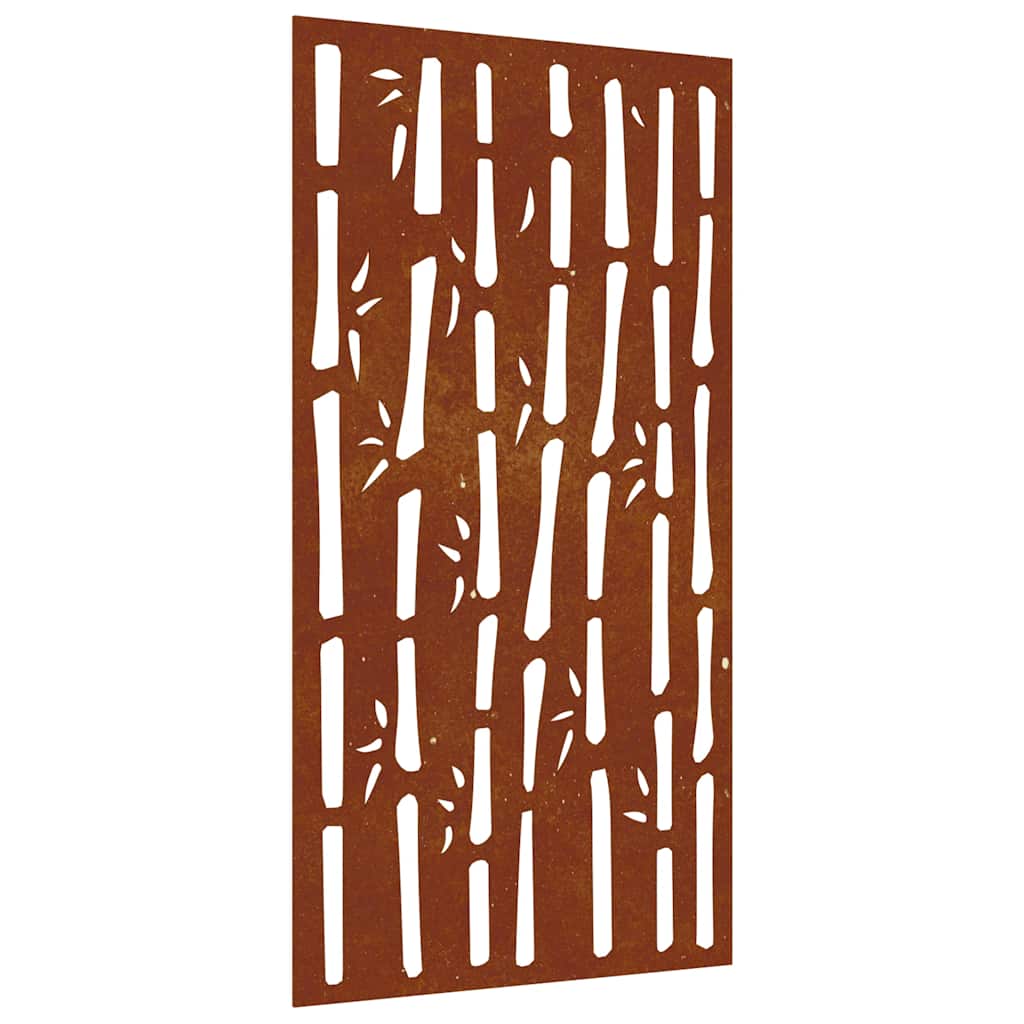 Väggdekoration 105x55 cm rosttrögt stål bambudesign