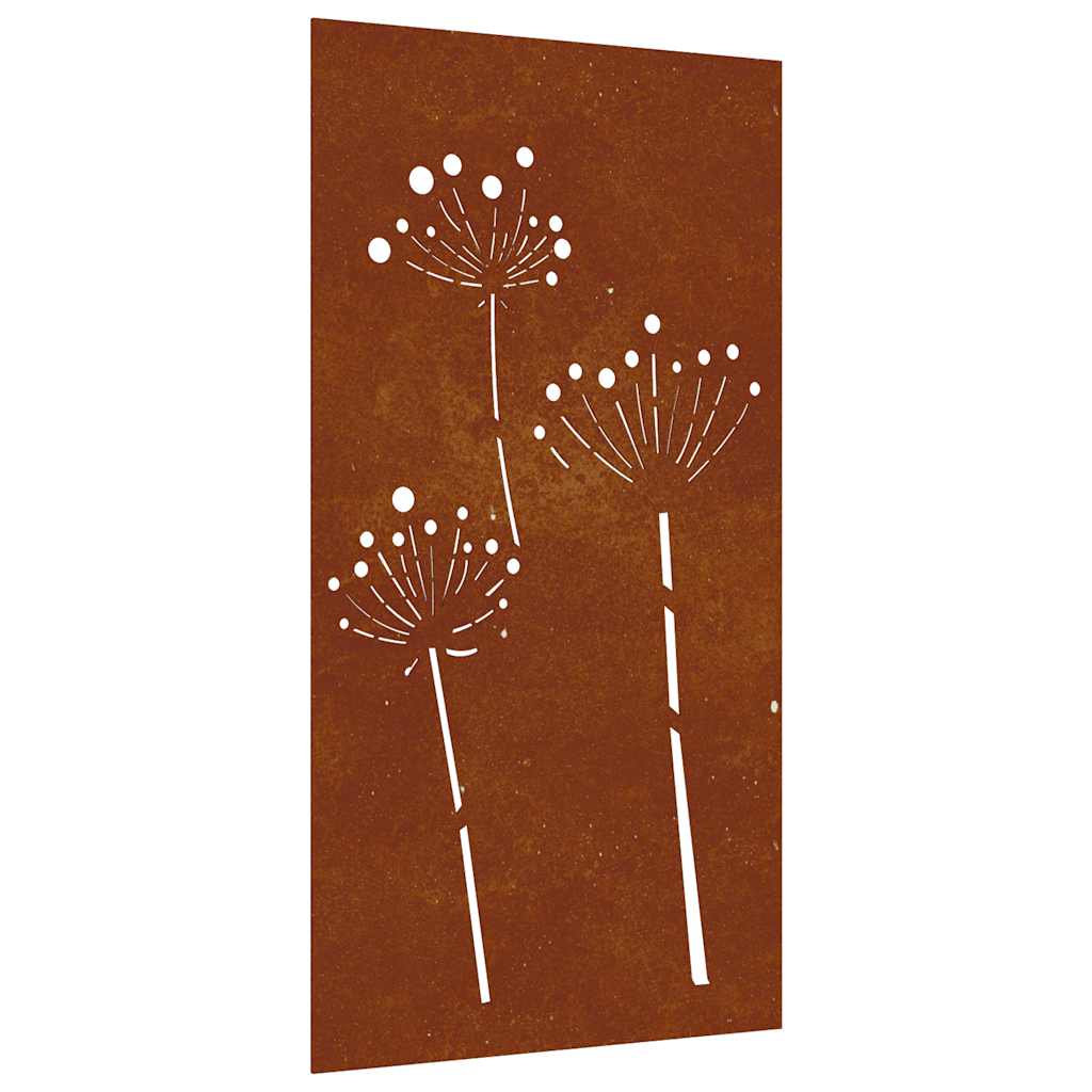 Väggdekoration 105x55 cm rosttrögt stål blomdesign